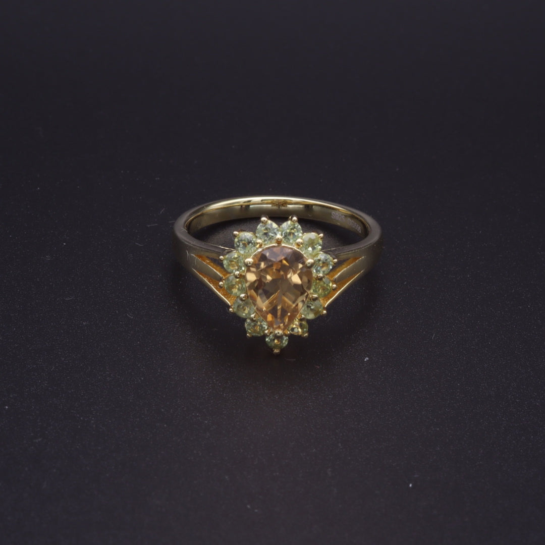 Flower Peridot Ring