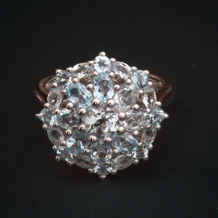 Flower Aquamarine Ring