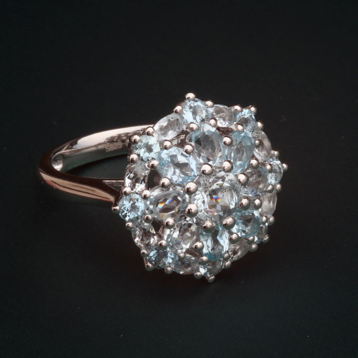 Flower Aquamarine Ring